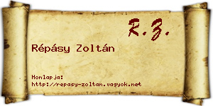Répásy Zoltán névjegykártya