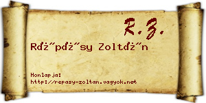 Répásy Zoltán névjegykártya